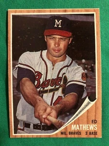 Topps #30 1962 edición Mathews casi nuevo - Imagen 1 de 2