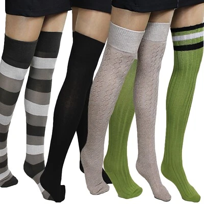 Warme Overknees Baumwolle Damen Overknee lange Strümpfe versch. Muster Marilyn - Bild 1 von 2