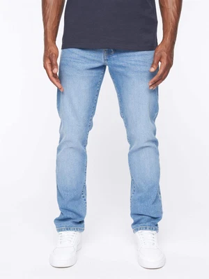 Mens 'PRINCED' Loose Fit Denim Jeans - Light Wash - Image 1 of 4
