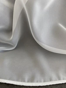 Gardinen Vorhänge feiner Stoff zart creme weiß Meterware Höhe 3,00 m transparent - Bild 1 von 7
