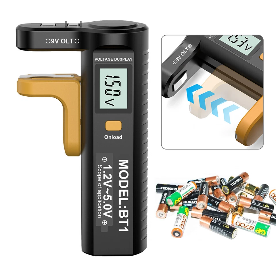 Battery Tester Battery Capacity Tester Button Cell Volt Checker 9V/1.5V/AA/AAA - Image 1 of 4