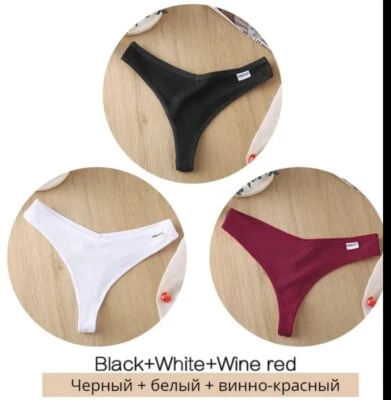 Damen String Tanga Set 3 teile Set Spitze String Panty Baumwolle Unterwäsche. L  - Bild 1 von 4