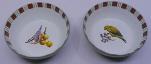2 LENOX WINTER GREETINGS EVERYDAY CEREAL, SOUP BOWLS, 6.75 IN., WITH BIRDS - Picture 1 of 7