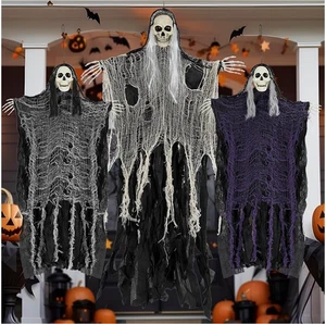 Halloween Decorations Outdoor/Indoor Set of 3 Scary Hanging Ghosts Skeletons NEW - Bild 1 von 7