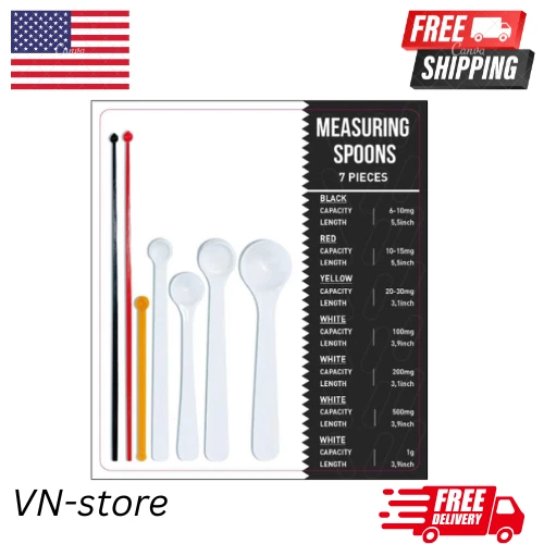 Dosing spoon set 7-piece milligram measuring spoons precise powder tools - Image 1 of 4
