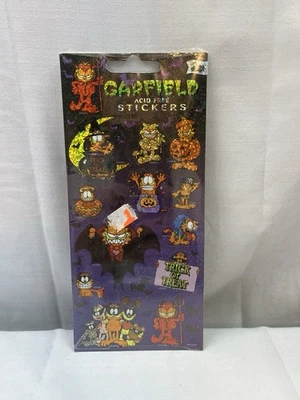 Adesivos holográficos vintage Mello Smello Garfield Halloween novo em folha - Imagem 1 de 4