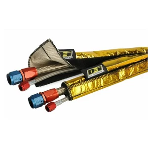 Thermal Protection Hose Sleeve Heat Shroud; Gold Metalized Polyimide Lamination - Picture 1 of 4