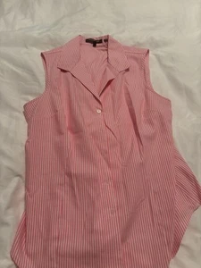 Jones New York leichtes bügelfreies Damen-Tanktop aus Baumwolle mit Kragen rosa Large - Bild 1 von 5