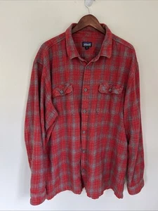 patagonia organic cotton Xxl Herren rot kariert Flanell Outdoor Bau Hemd - Bild 1 von 9