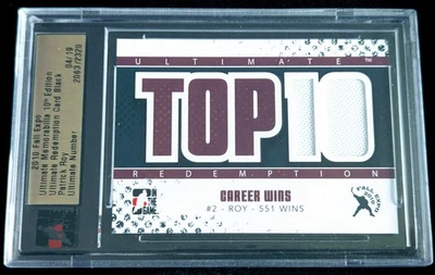 🔥#/19 PATRICK ROY DUAL RELICS TOP10 WINS 2010 IN THE GAME USED ITG ULTIMATE MEM - Image 1 of 4