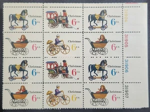US Scott 1415-1418 - Christmas Toys - MNH - 1970 Issue - Plate Block of 12 - Picture 1 of 1