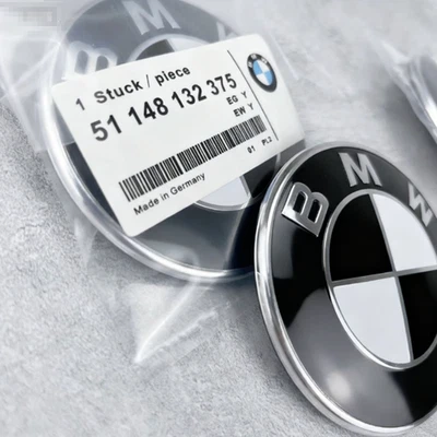 Set of 2 White Black Hood (82mm)+Rear (74mm) Fits For BMW Badge Emblem Logo⭕ Foto 1 de 4