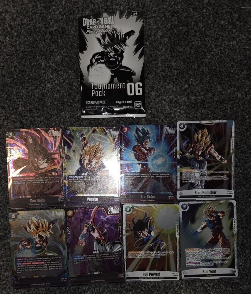 Full Set! Tournament Pack 06 Dragon Ball Fusion World Promos 2025 8 Cards NM/M  - Image 1 of 4