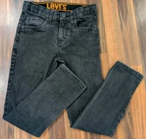 Levis 510 Youth Boys Size 10 Reg (25x26) Black Skinny Leg Stretch Denim Jeans - Picture 1 of 6
