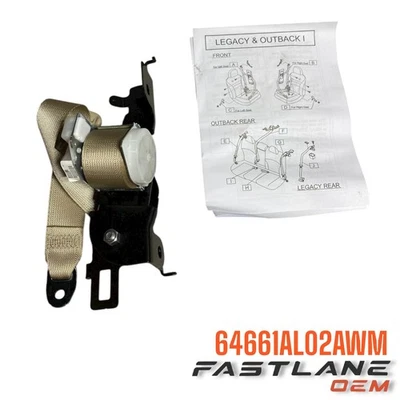 Conjunto de cinturón exterior trasero derecho Subaru Legacy/Outback 2015-2019 nuevo OEM 6461AL02AWM Foto 1 de 4