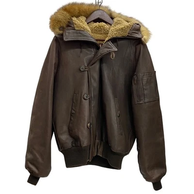 Schott Usa N-5A Flight Jacket Leather Fur Brown 42 Size 201Mt-4569 Vb - Image 1 of 4