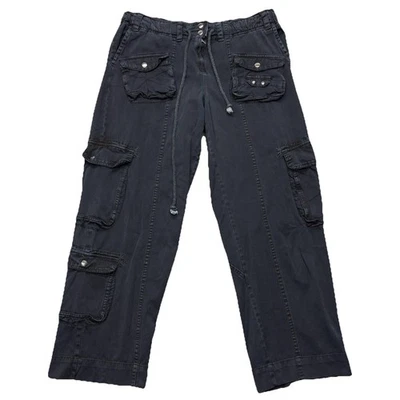 Pantalones cargo Free People Tahiti bolsillos utilitarios cordón negro talla mediana Foto 1 de 4