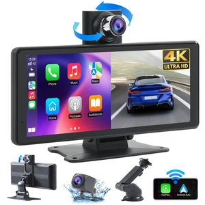 Wireless Car Stereo Carplay Screen with 4K Dash Cam, 8.1'' Portable 2K Touch ... - Picture 1 of 8