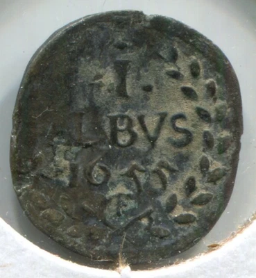 1655 German States Mainz 1 Albus Silver Coin John Philip Schonborn KM# 100 17mm - Image 1 of 2