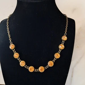 Collar de pedrería redonda color ámbar - Imagen 1 de 3