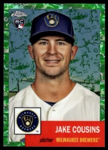 2022 TOPPS CHROME PLATINUM GREEN TOILE /99 Jake Cousins Milwaukee Brewers #175 - Picture 1 of 2