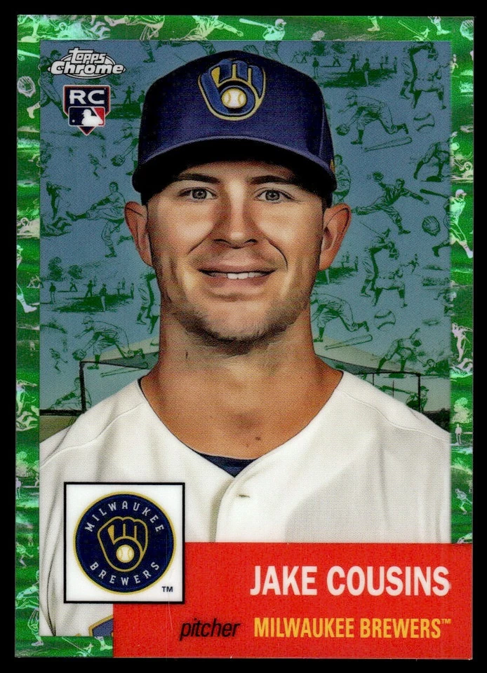 2022 TOPPS CHROME PLATINUM GREEN TOILE /99 Jake Cousins Milwaukee Brewers #175 - Image 1 of 2