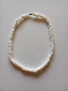 COLLIER RAS DE COU EN NACRE NATURELLE BLANCHE - Picture 1 of 7