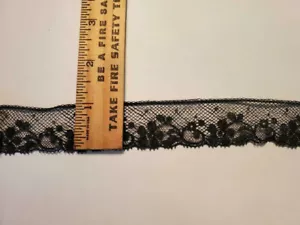 Encaje negro vintage/antiguo, 15 yardas - Imagen 1 de 1