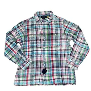 Polo Ralph Lauren Para Hombre Multicolor Calce Clásico Blanqueado Franela Escocesa Talla S - Imagen 1 de 9