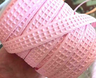 华夫饼胶带边棉新奇 3/8 英寸丝带双面 1 码法国制造 — 第 1/4 张图片