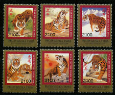Lunar New Year of the Tiger Mnh Set of 6 Stamps 1998 Tuva Republic