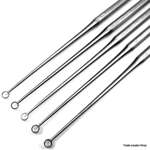 5er Set Buck Ear Curette Blunt Straight Size 3 Hno 6 5/16in Ear Loop Otologie - Picture 1 of 4