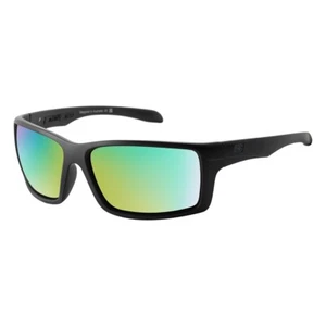 DIRTY DOG 53719 KNUCKLE POLARISED SUNGLASSES SAT BLACK / GRN FUSION MIR +CASE - Picture 1 of 4