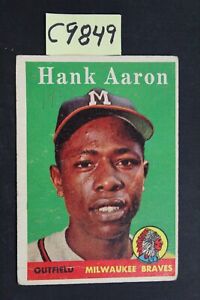 Vintage 1958 Topps - HANK AARON - Milwaukee Braves Card #30 (C9849