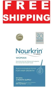 Nourkrin Woman Hair Growth 3 Months Supply 180 Tablets - FREE SHIPPING - Picture 1 of 5