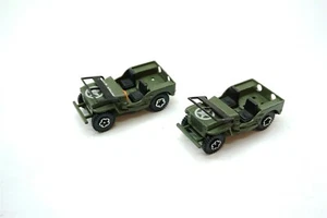 2 PLAYART US JEEP Military Vehicles Lot Hong Kong ~ 1 with Orange Steering Wheel - Picture 1 of 6