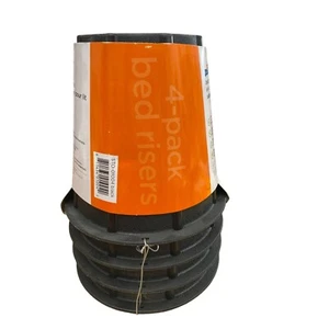 NEW 4 pack bed risers black plastic - Picture 1 of 3