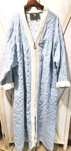 Stan Herman Caftan Long Robe Striped House Dress Seersucker Womens 3XL - Picture 1 of 6