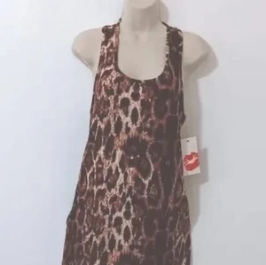 ☆NWT HOT KISS ! WOMEN'S LEOPARD PRINT TANK DRESS SIZE XL - Picture 1 of 6