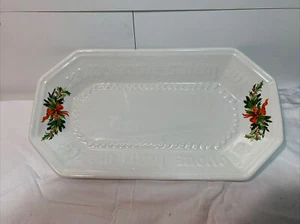 Plato de pan vintage Pfaltzgraff Navidad 12"x6,75" piedra de hierro blanco - Imagen 1 de 10