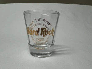 HARD ROCK CAFE Save the Planet Shot Glass 2 1/4" DALLAS Gold Logo - Picture 1 of 1