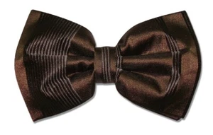 Vesuvio Napoli BOWTIE Solid Woven Striped Design Men's Bow Tie for Tux or Suit - Picture 1 of 18