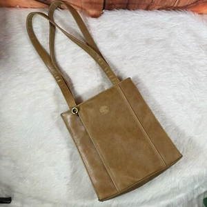 Vintage kleine braune Schultertasche Handtasche PVC Leder - Bild 1 von 17