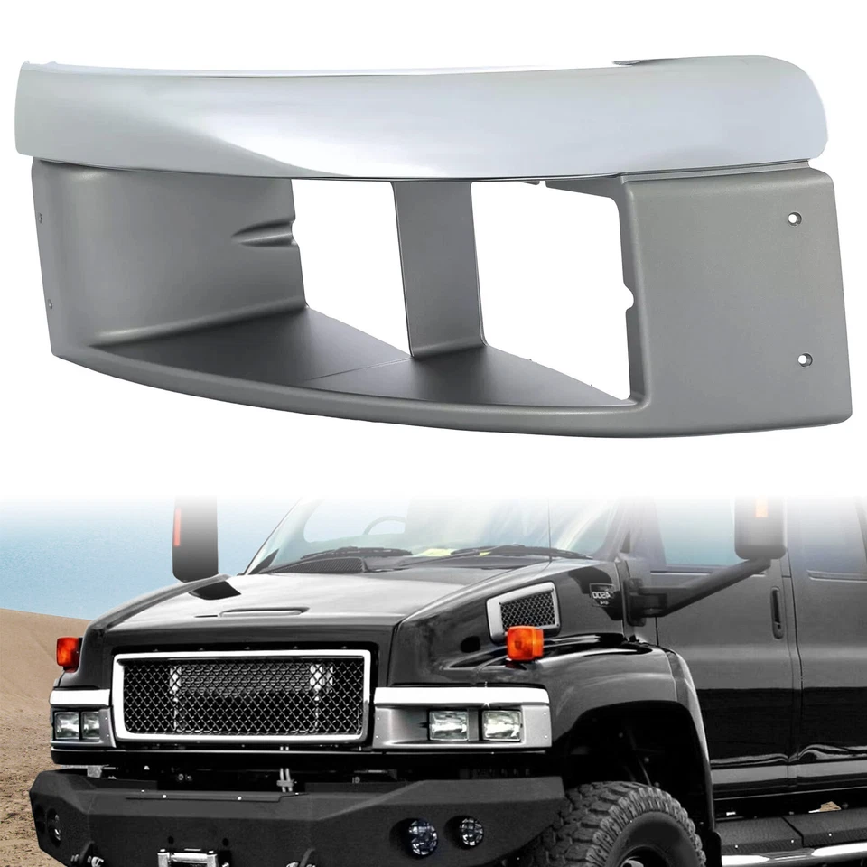 Левый ободок фары для 04-09 GMC C4500/C5500 Topkick Chevy Kodiak накладка отделки - Изображение 1 из 4