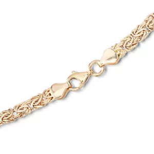 18" Polished Byzantine Chain Necklace with Lobster Clasp Real 10K Yellow Gold - Picture 1 of 3