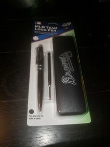 MLB Team Logo Pen Atlanta Braves Refill Keepsake Case Black PSG/MLBP 2005 NEW - Picture 1 of 5