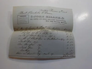 Ship Document 1858 Bark Pancheta John Miller Copper Sheet Iron Antique Paper VTG - Picture 1 of 2