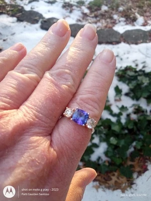 Impresionante!!! ¡¡¡Anillo de diamantes y tanzanita de 3 quilates en platino!!! CAÍDA DE PRECIO DRÁSTICA Foto 1 de 4