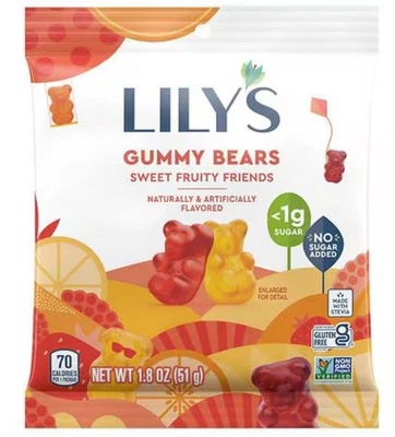 Lily's без сахара добавлены различные вкусы жевательные медведи лот из 2 пакетов 1,8 унций 12/2025 - Изображение 1 из 4