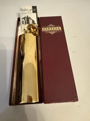 Rare Luxurious Vintage 100%Gold Colour Paragon Hip Flask,with funnel, New. - Image 1 of 4